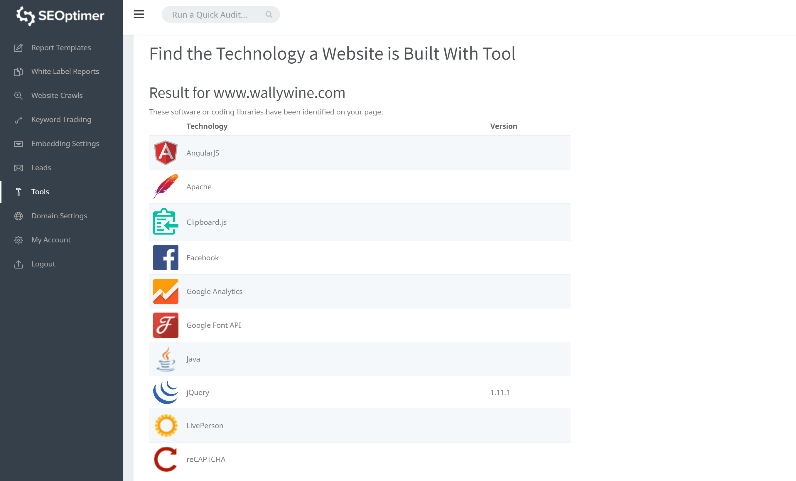 Scopri la tecnologia con cui è stato costruito un sito web